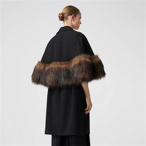 burberry cape with fur trim|Burberry capes for women.